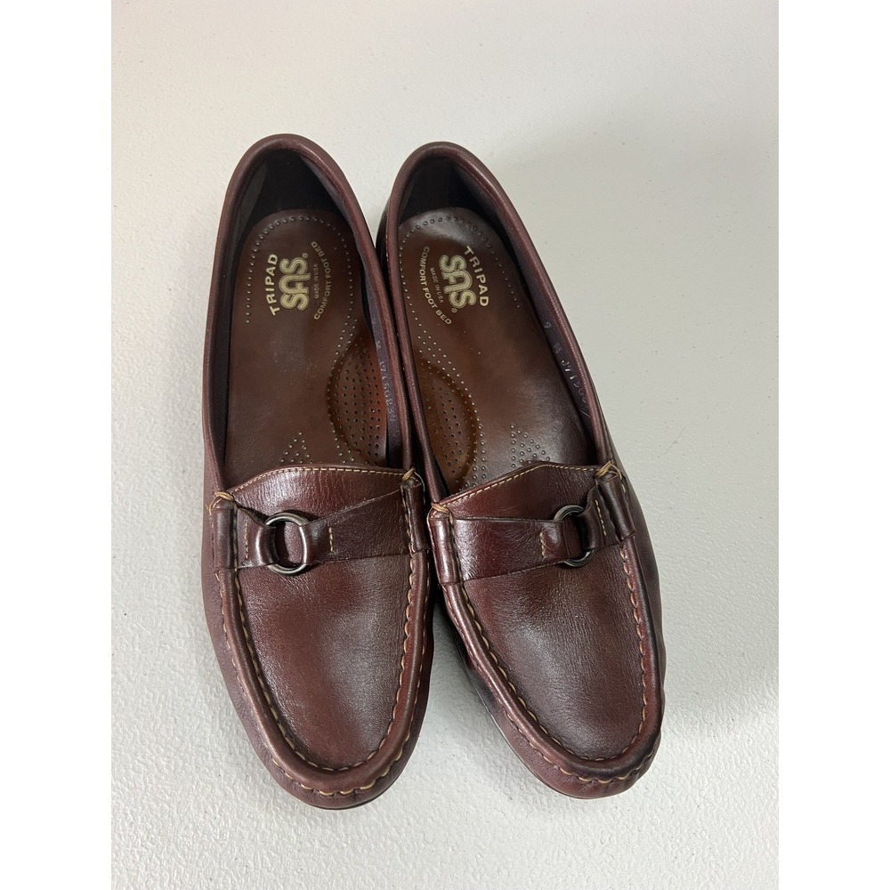 SAS Tripad Loafers Women's Brown Leather Slip On Comfort Shoes Sz 9